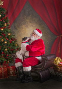 santa with dog