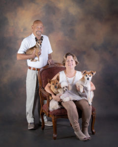 family portrait with dogs